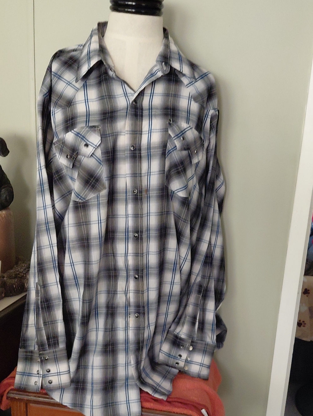 Men's Ely Cattleman Pearl Snap Long Sleeve Shirt Size XXL